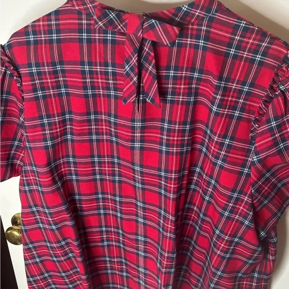 Draper James Red Plaid Blouse - Picture 3 of 5